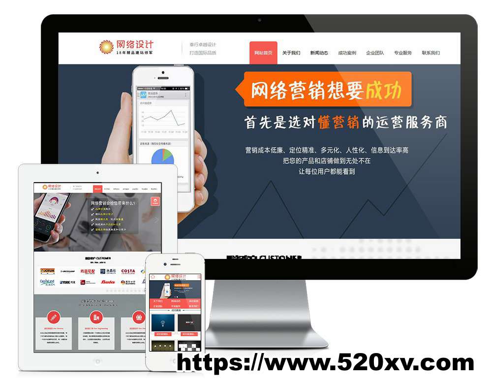 专业网站建设 网络设计营销类网站模板源码 第1张